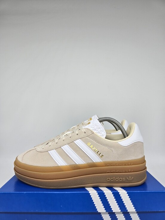 adidas Shoes - adidas Originals Gazelle Bold JP9288 White Beige Gold Shoes Women's Size 8.5